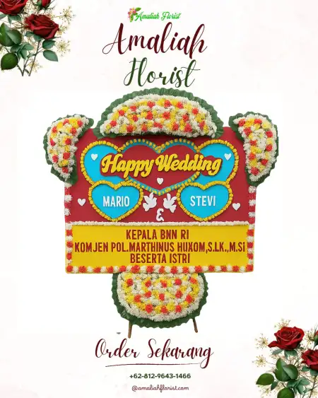 Papan Bunga Pernikahan Air Abang
